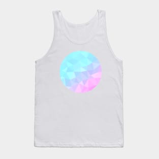 Light Pastel Blue and Pink Abstract Geometric Circle Tank Top